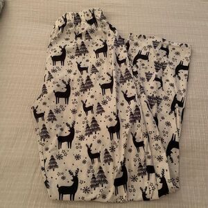 PINK LILY Medium White & Black Pajama Pants